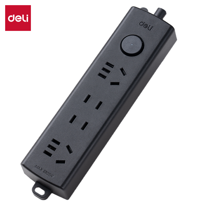 得（dé）力LU121(1.8)黑色延長線插座_2+2_1.8米（mǐ）_PE袋裝(黑色)(個)