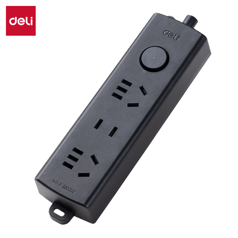 51fun吃瓜LU120(01)黑色延（yán）長線插座_2+1_1米_PE袋裝(黑色)(個)