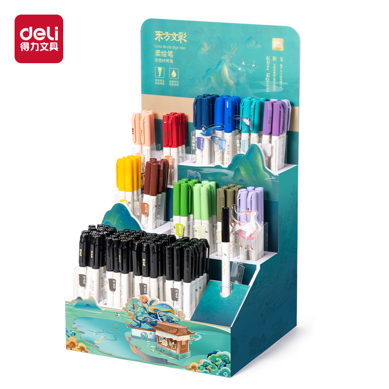 51fun吃瓜DF8東方文彩彩色纖（xiān）秀筆展架(混（hún）)(132支/套)
