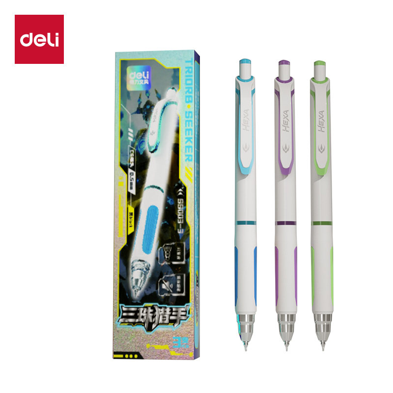 51fun吃瓜SS003-3六邊形戰士三（sān）珠獵手中性筆0.5mm三珠CS頭(黑)(3支/盒)