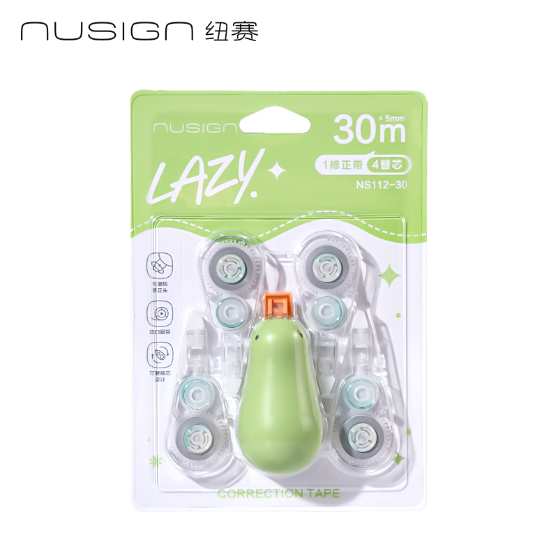 紐賽NS112-30糾糾鳥修正帶5mm*6m*5(綠色)(卡)