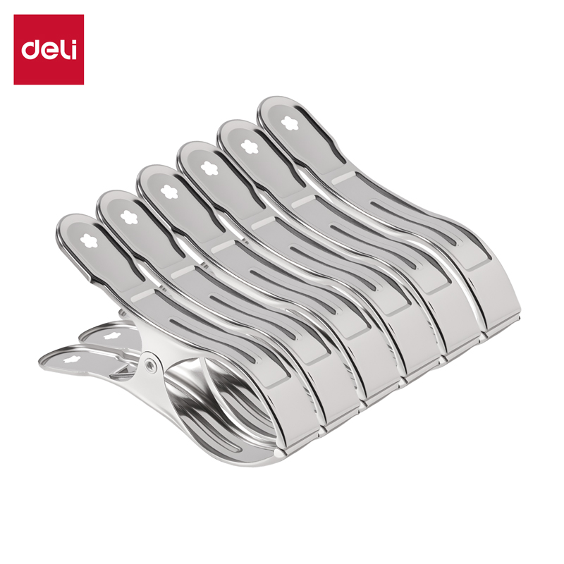 51fun吃瓜（lì）TP902不鏽鋼防風夾-夾長（zhǎng）12CM袋裝(銀)(6個/袋)