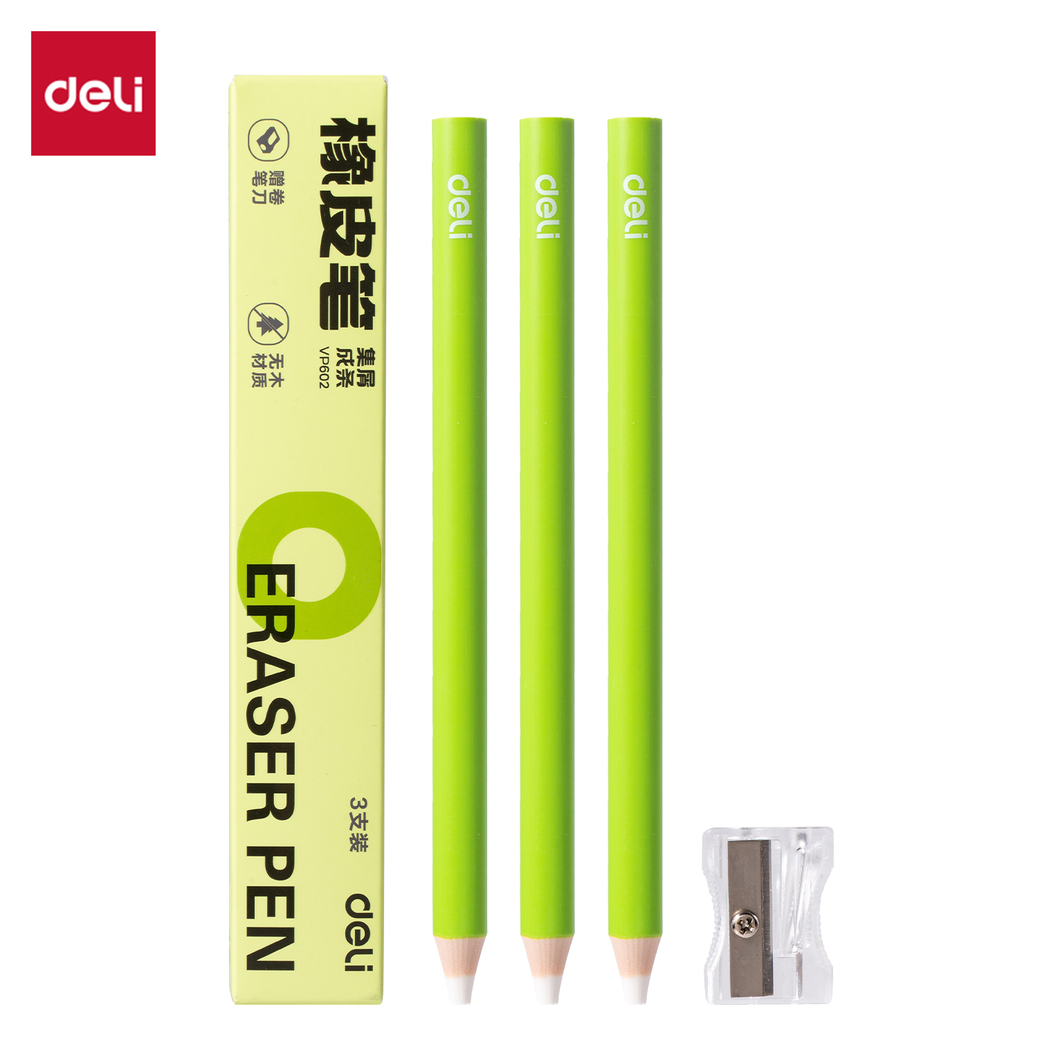 得（dé）力VP601無木橡皮筆(混)(盒)