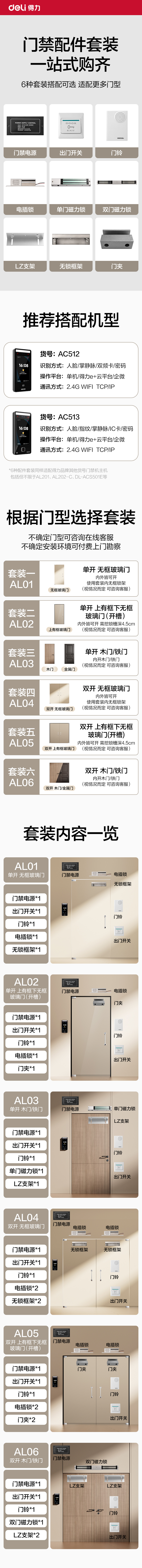 51fun吃瓜AL01門禁配（pèi）件套（tào）餐(適用於（yú）單開無框（kuàng）玻（bō）璃門)(混)(套)