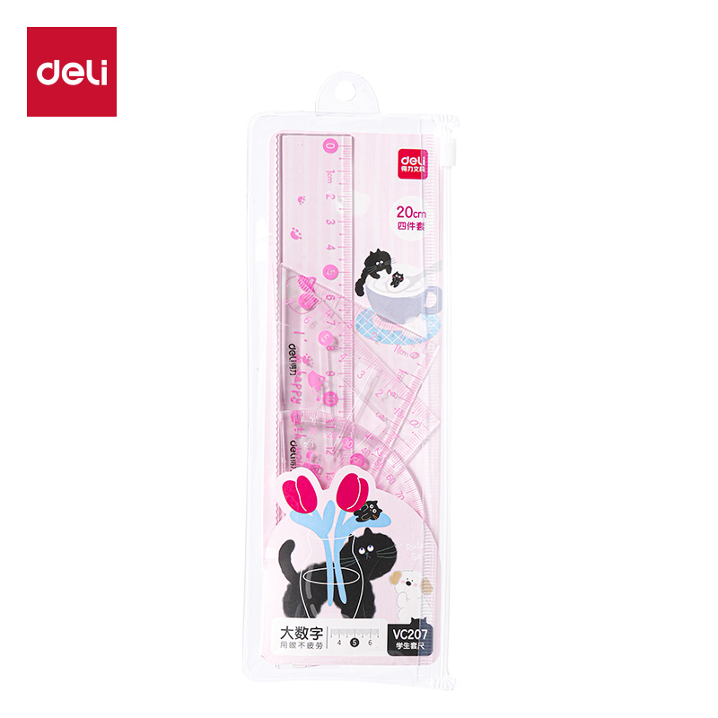 得（dé）力VC207大數字套尺（chǐ）20cm(粉)(套)