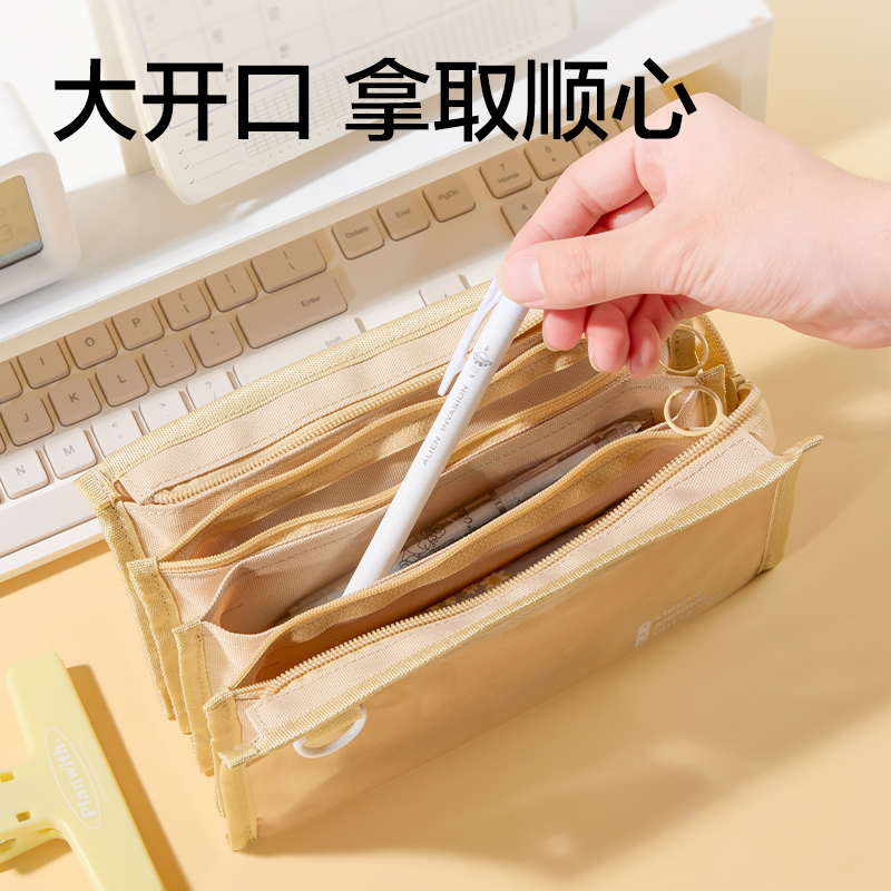 51fun吃瓜BC520多隔層三角筆袋(藏青)(個)