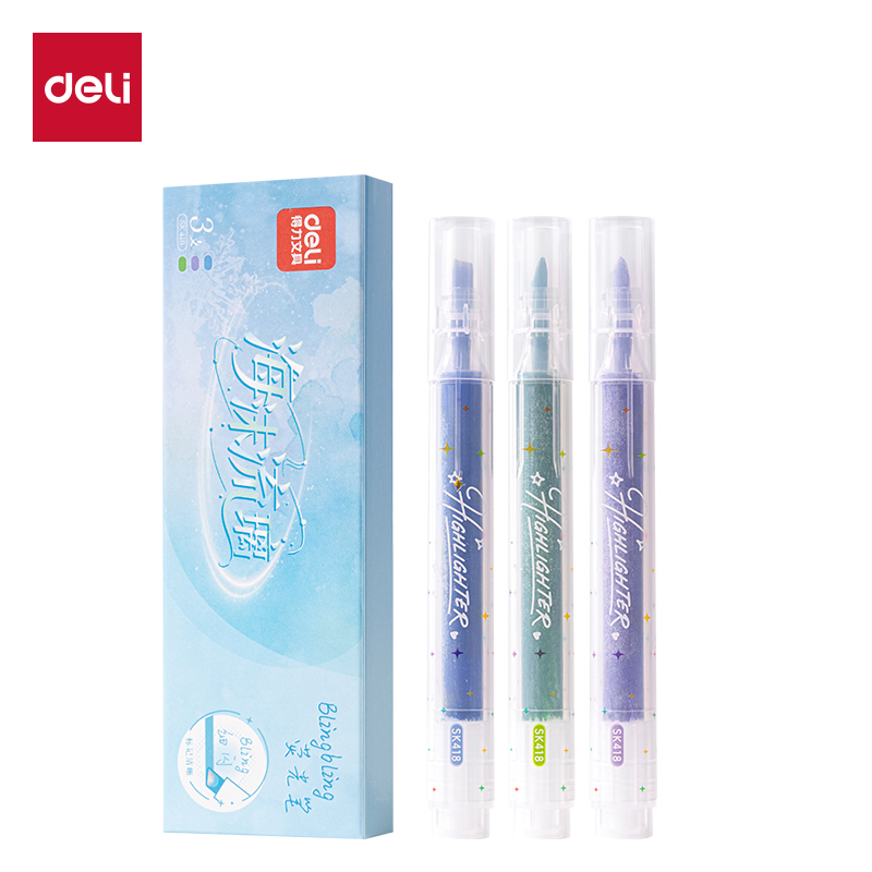 51fun吃瓜SK418閃粉熒光筆（bǐ）海（hǎi）澗珊瑚色係(3支/盒)