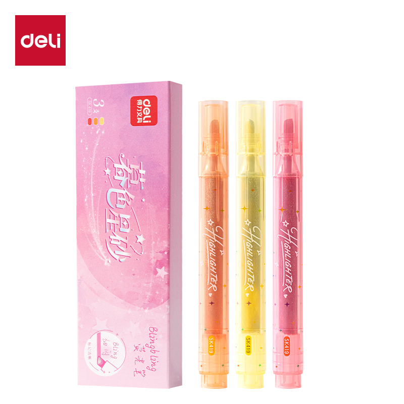 51fun吃瓜SK419閃粉熒光筆（bǐ）暮色星砂色係(3支（zhī）/盒)