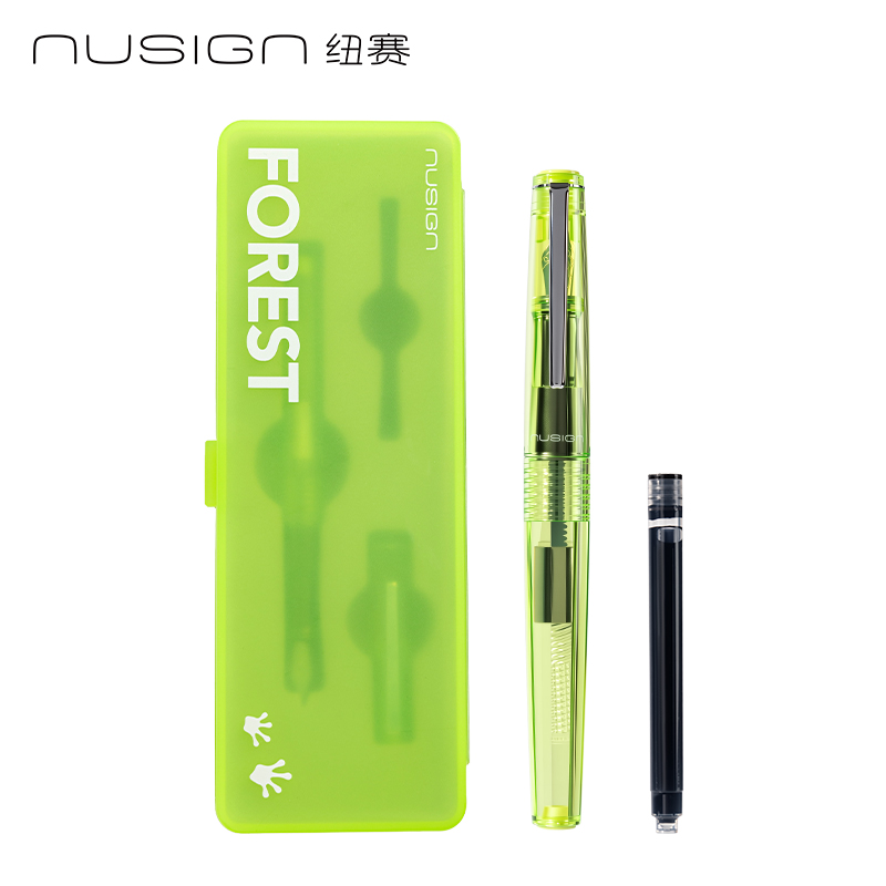 紐賽（sài）NS668-F速幹學生鋼筆EF明尖(綠)(1筆（bǐ）+1吸墨器+1墨囊/盒)