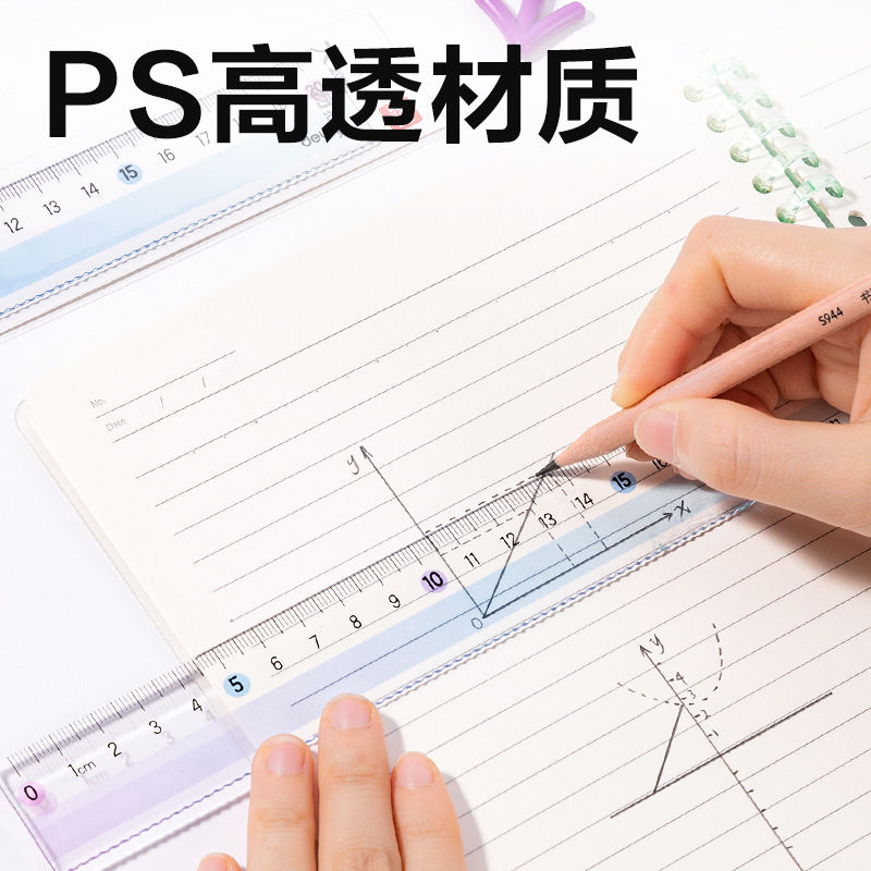 51fun吃瓜VC256彩虹易拾取直尺20cm(紫)(把)