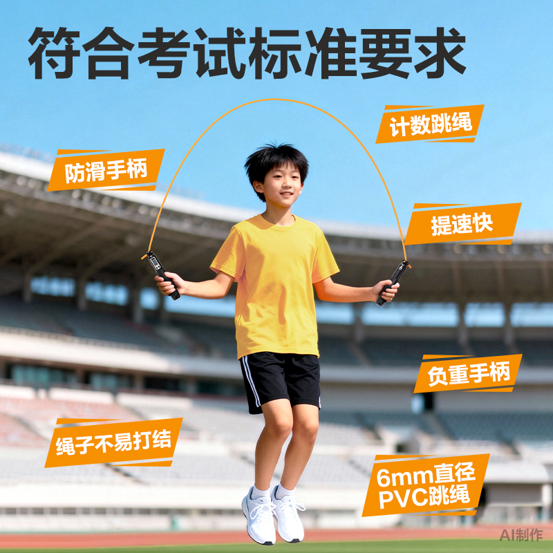 安格耐特FT144P多功能電子（zǐ）計數倒計時6毫米直徑（jìng）PVC跳繩(黑)(根)