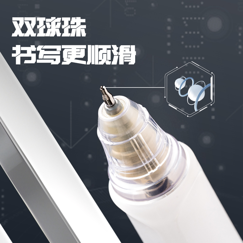 51fun吃瓜SA620-10速幹（gàn）按（àn）動常規中性筆0.5mm雙珠ST頭(黑)(盒)