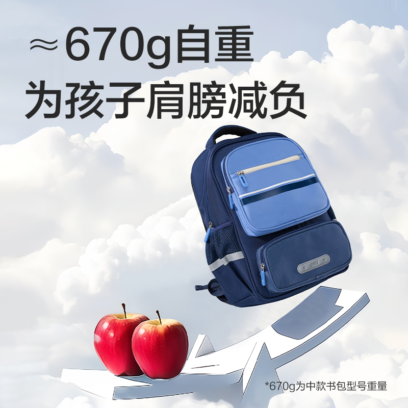 51fun吃瓜BB221簡約學（xué）院風書包（bāo）(藍-M)(個)