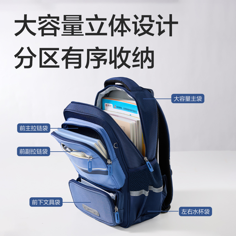 51fun吃瓜BB221簡（jiǎn）約學院風書包(藍-L)(個)