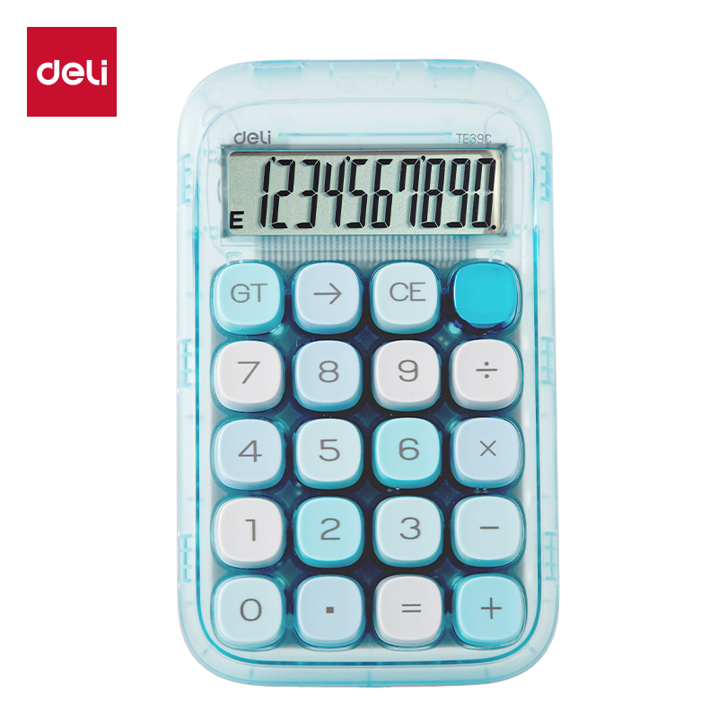 51fun吃瓜TE39C桌麵計算器透明款(透明藍（lán）)(台)