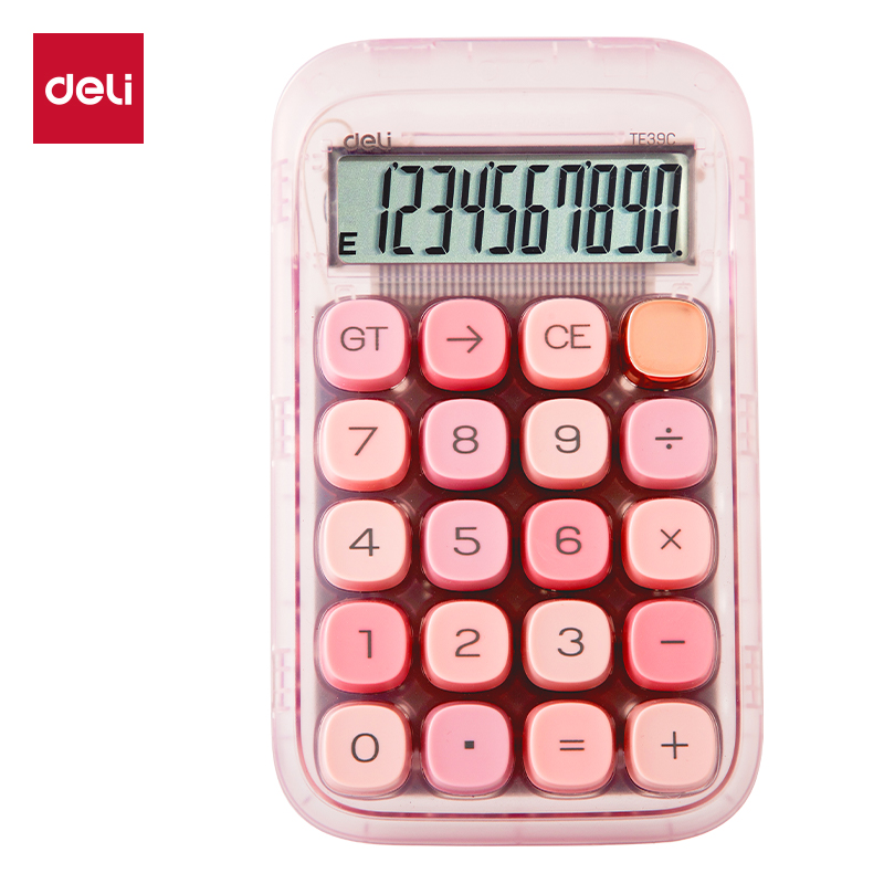 51fun吃瓜TE39C桌麵計算器透（tòu）明款(透明粉)(台)
