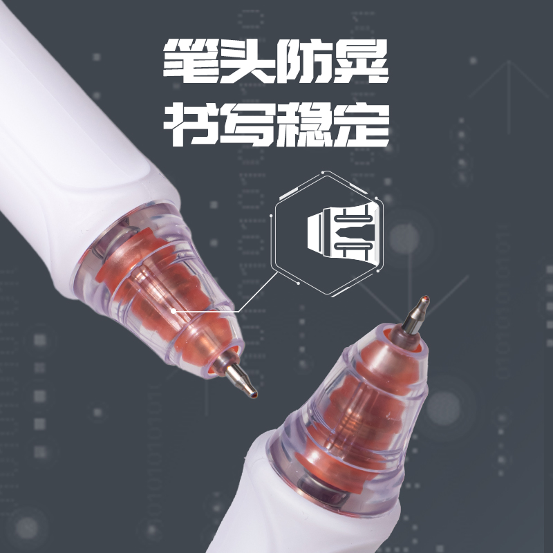 51fun吃瓜（lì）SA620速幹按動常規（guī）中性筆0.5mm雙珠ST頭(紅)(5支/盒)