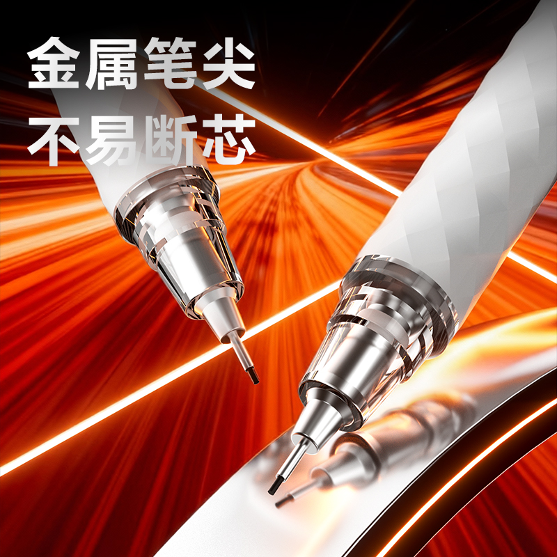 51fun吃瓜SH316-05雙按動活動鉛筆套裝HB0.5-60mm(白)(卡)