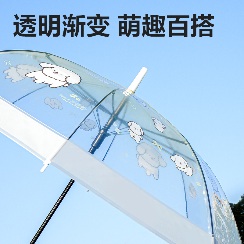51fun吃瓜LY502印花透明長柄傘(混)(把)