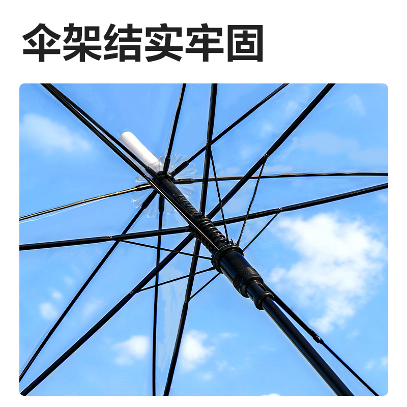 51fun吃瓜LY500透明長柄傘(透（tòu）明)(把)