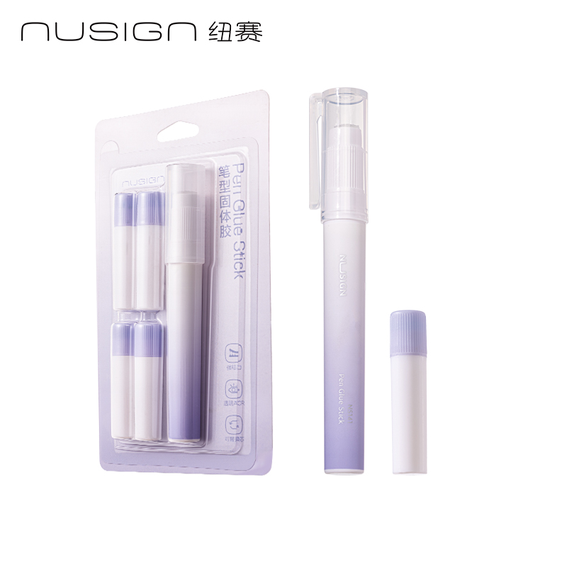 紐賽NS141-DZ固體膠(藤紫色（sè）)(1支（zhī）+4支替芯（xīn）/卡)
