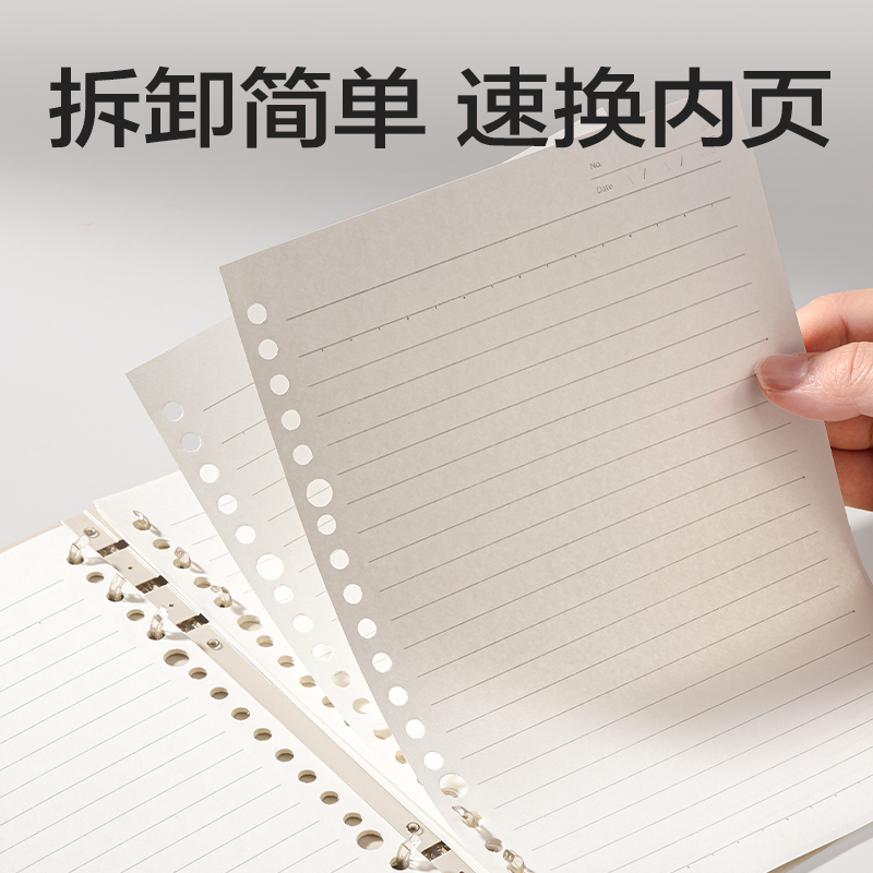 51fun吃瓜HA5-32三（sān）孔可開合活頁本PP殼(莫蘭迪-藍)(本)