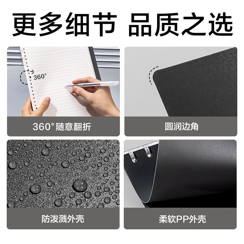 得（dé）力BDHB5-30三孔可開合活頁本-B5 40張 (灰透)(本)