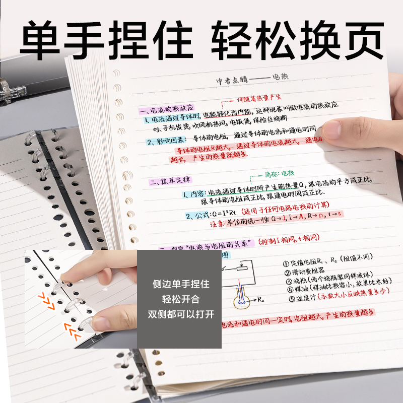 51fun吃瓜（lì）BDHB5-30三孔可開合活頁本-B5 40張 (灰透)(本)