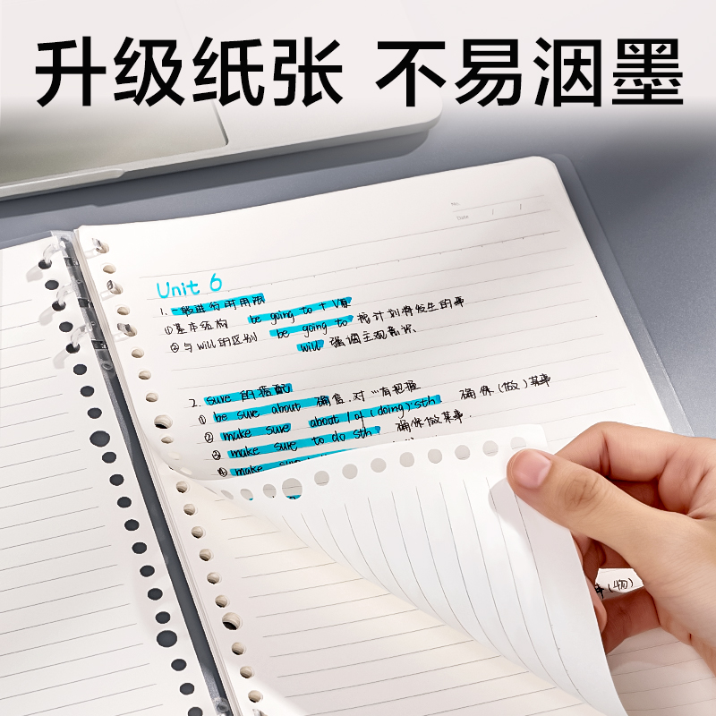 51fun吃瓜（lì）BDHA5-30三孔可開合活（huó）頁（yè）本-A5 40張 (灰透)(本)