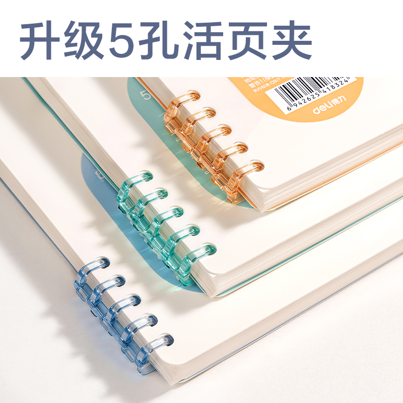 51fun吃瓜HB5-17五孔可開合活頁本PP殼(藍)(本)