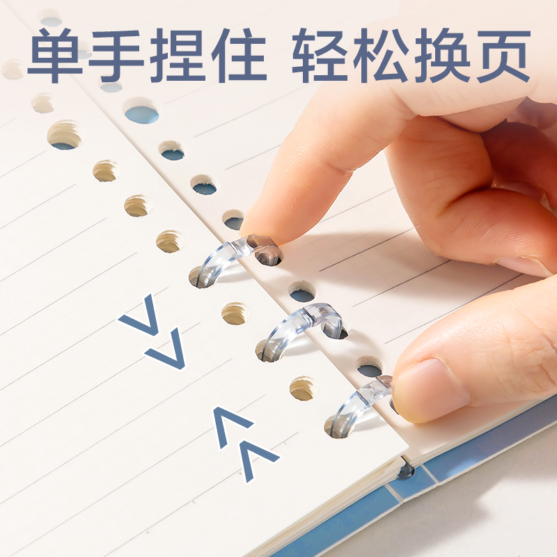 得（dé）力HB5-33三孔可開合活頁本PP殼(藍)(本)