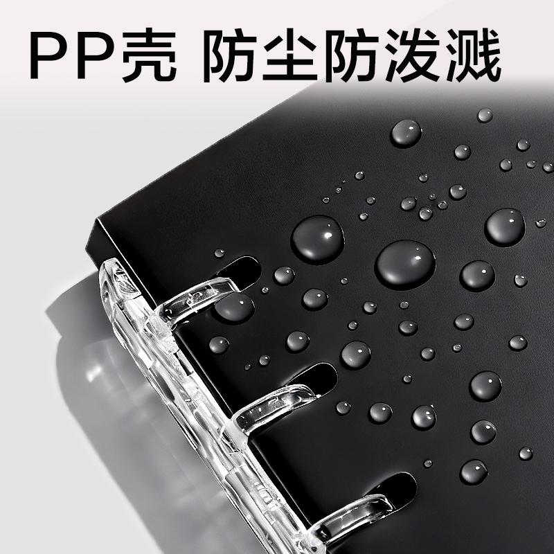 51fun吃瓜HA5-30三孔可開合活頁本PP殼(灰透)(本)