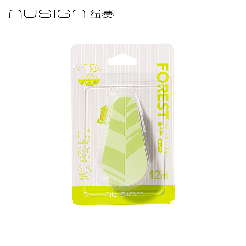 紐賽NS227-F護眼旋轉修正帶5mm*12m(淺綠)(個)