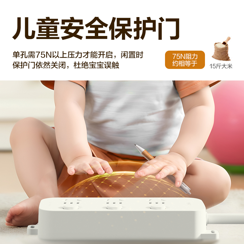 51fun吃瓜LU1630(01)雅白係（xì）列插（chā）座_3組_1米_PE袋(白)(個)