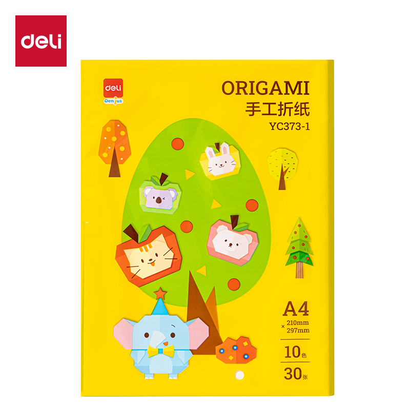 得（dé）力YC373-1手工折紙10色30張 A4(混)(袋)