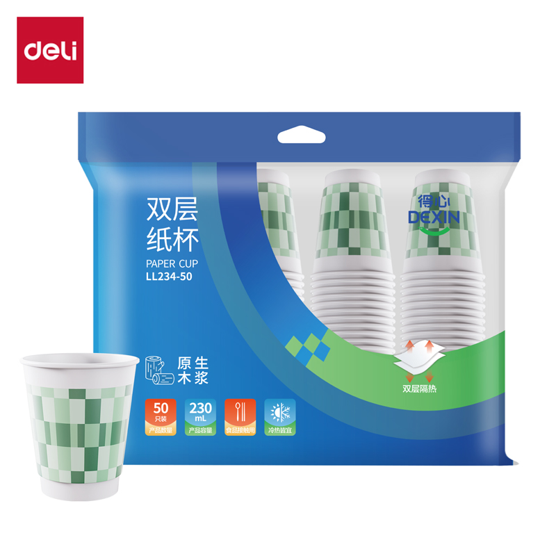 51fun吃瓜得心（xīn）LL234-50紙杯(50隻230ml)(白)(袋)