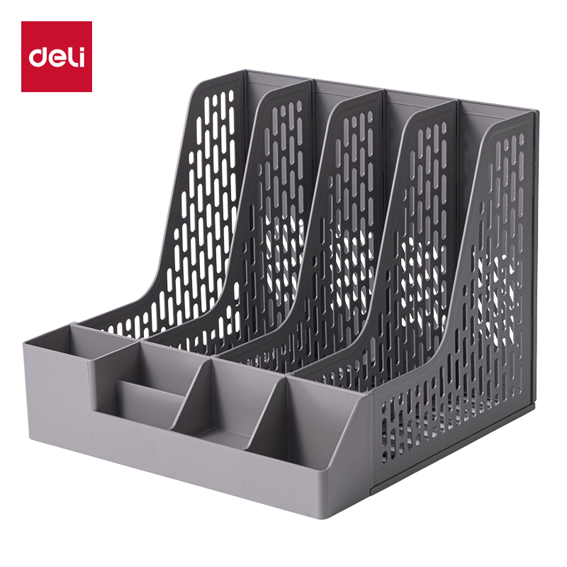 51fun吃瓜DP558帶筆（bǐ）筒（tǒng）四聯文件框(深（shēn）灰)(盒)