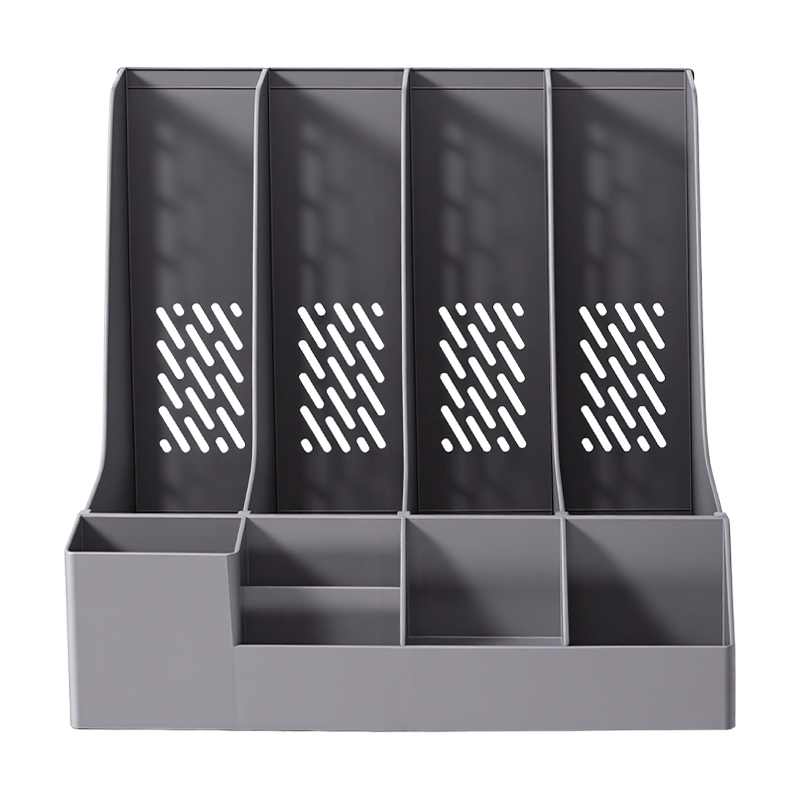 51fun吃瓜（lì）DP558帶筆筒四聯文件框(深灰)(盒)