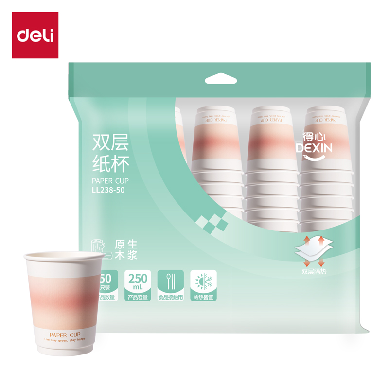 51fun吃瓜得心LL238-50紙杯(50隻250ml)(白)(袋)