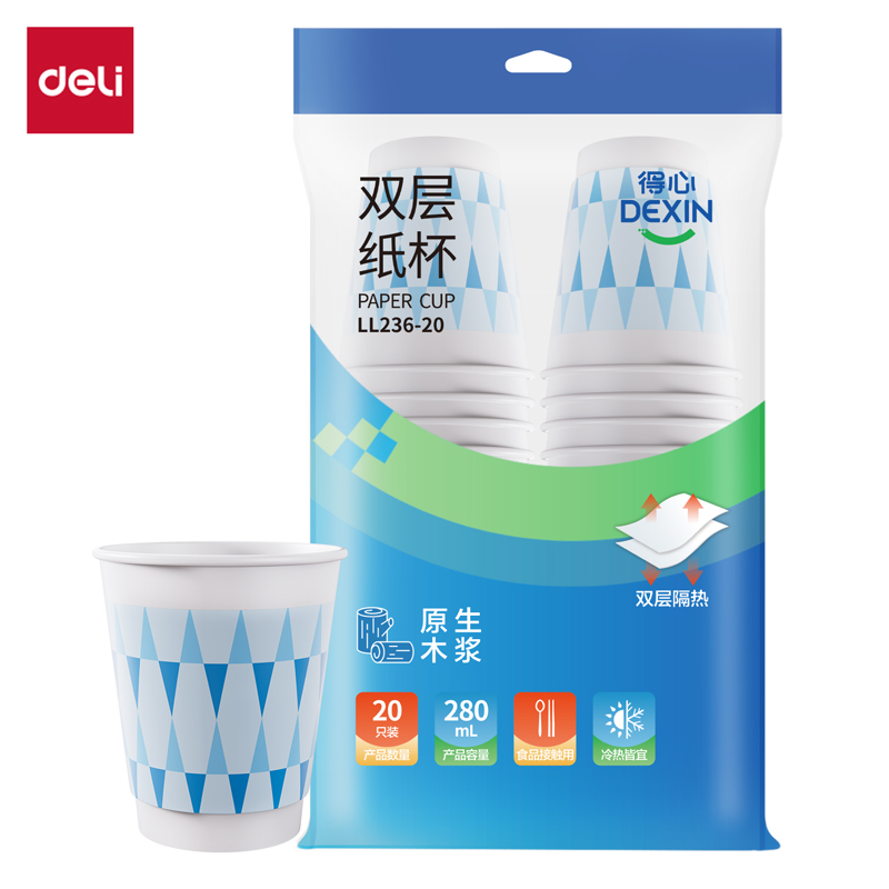 51fun吃瓜得心LL236-20紙杯(20隻280ml)(白)(袋)