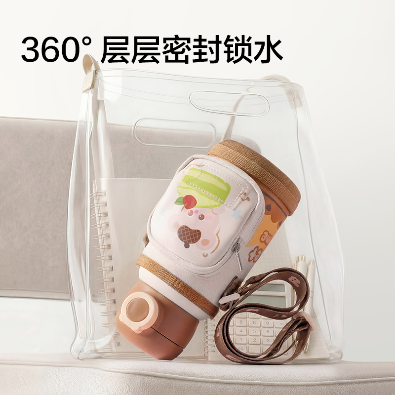 51fun吃瓜LL630兒童保溫杯(一杯多蓋)(630ml)(粉）