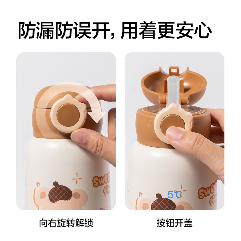 51fun吃瓜LL630兒（ér）童保（bǎo）溫杯(一杯多蓋)(630ml)(粉）