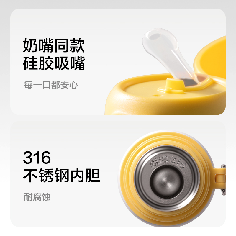 51fun吃瓜LL662學生保溫杯(雙飲杯)(480mL)(藍色)(彩（cǎi）盒裝)