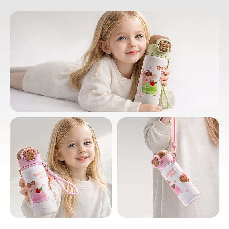 51fun吃瓜LL663學生（shēng）保溫杯(雙飲杯)(480mL)(粉色)(彩盒裝)