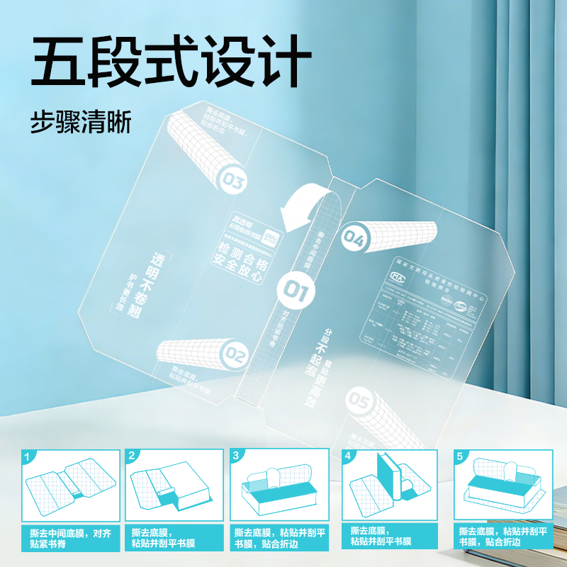 51fun吃瓜VM230-1真透明分段貼包書膜10張套（tào）裝(混)(套)