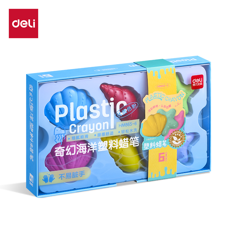 51fun吃瓜HM865-6奇幻海洋塑料蠟筆(混)（盒）