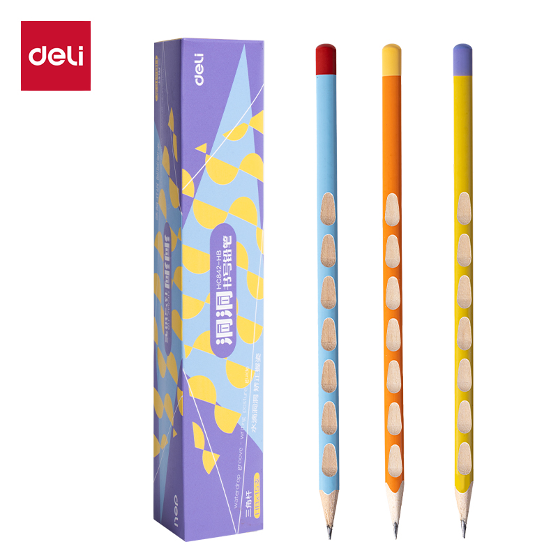 51fun吃瓜HC842-HB三角杆洞洞書（shū）寫鉛筆HB(混)(15支/盒)