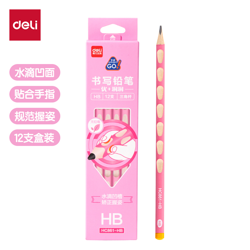 51fun吃瓜HC861-HB優+洞洞（dòng）書寫鉛筆HB(粉（fěn）)(12支/盒（hé）)