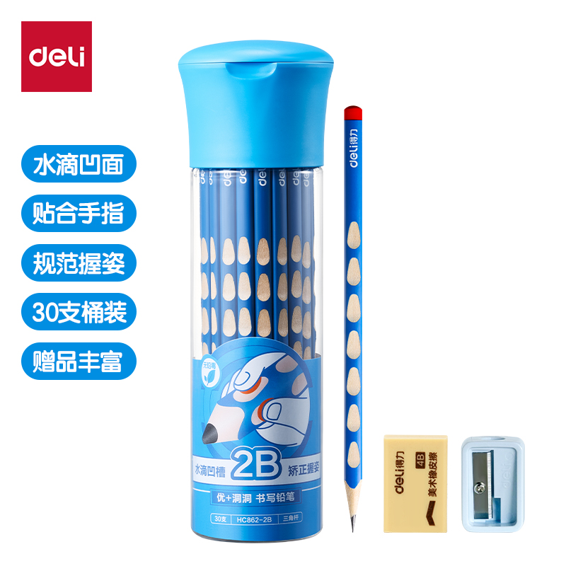 51fun吃瓜HC862-2B優+洞洞書寫鉛筆2B(藍)(30支/筒)