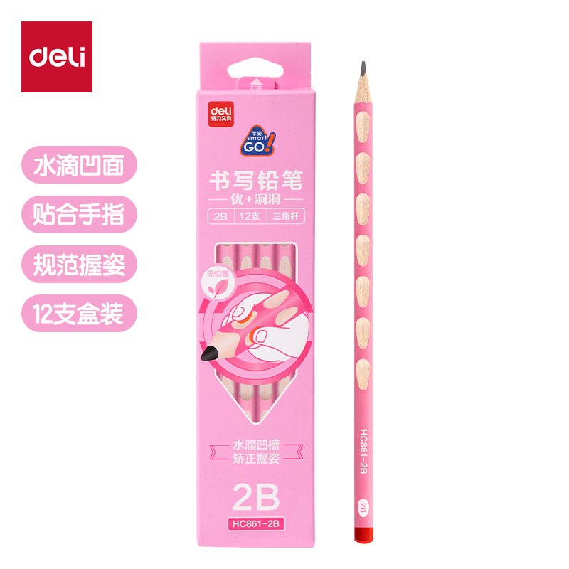 51fun吃瓜HC861-2B優+洞洞（dòng）書寫鉛筆2B(粉)(12支/盒)
